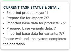 Import process summary