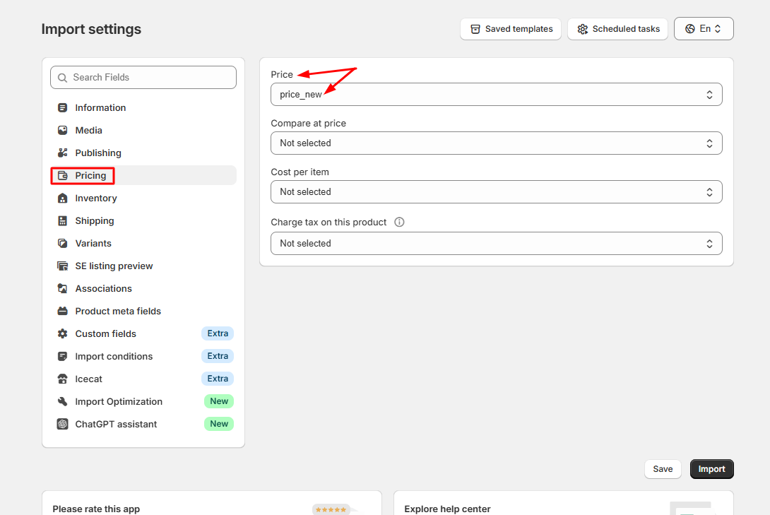 Select Custom Price Field