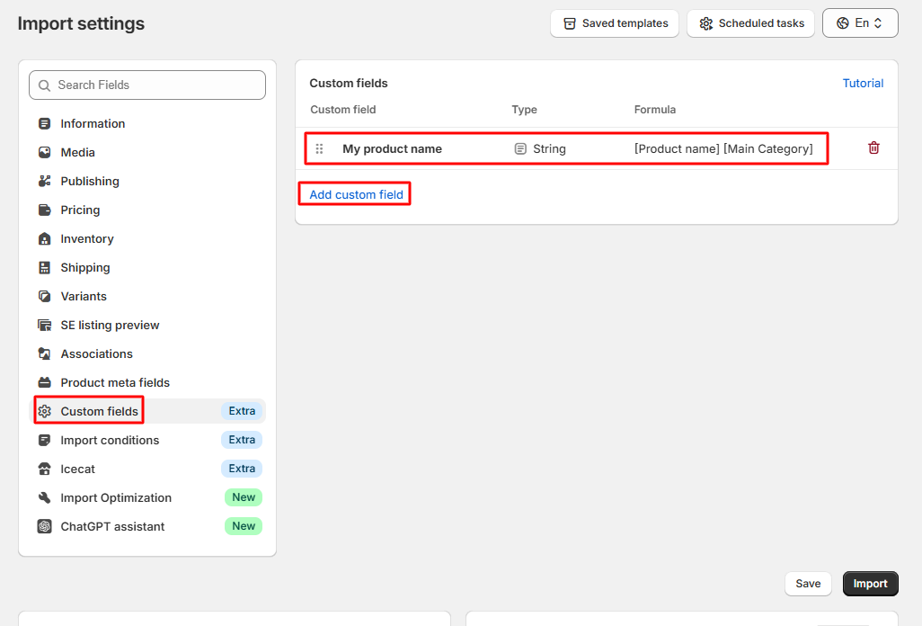 Create Custom Field Formula Example