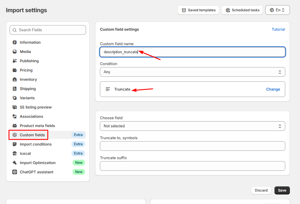 Truncate Custom Field Setup Example
