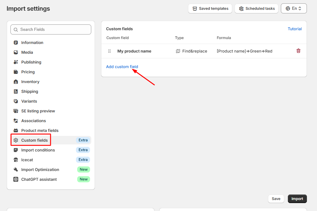 TMP Value Custom Field creation