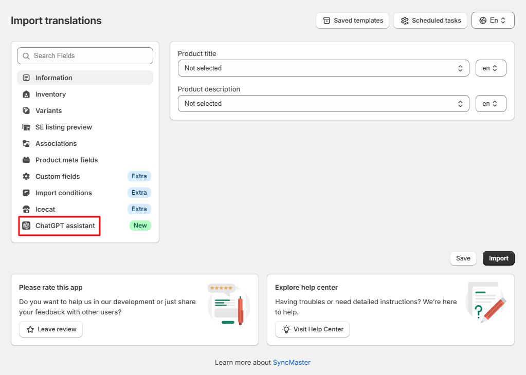 ChatGPT Assistance Tab