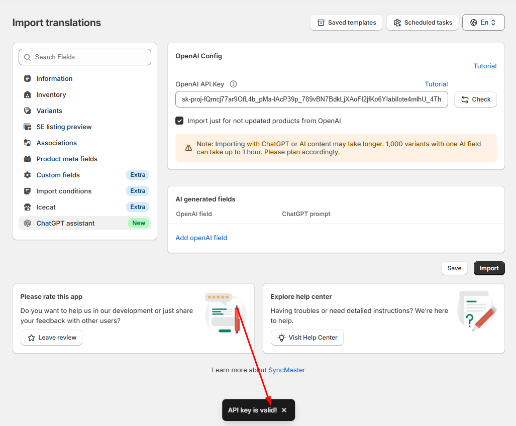 Validate OpenAI Key