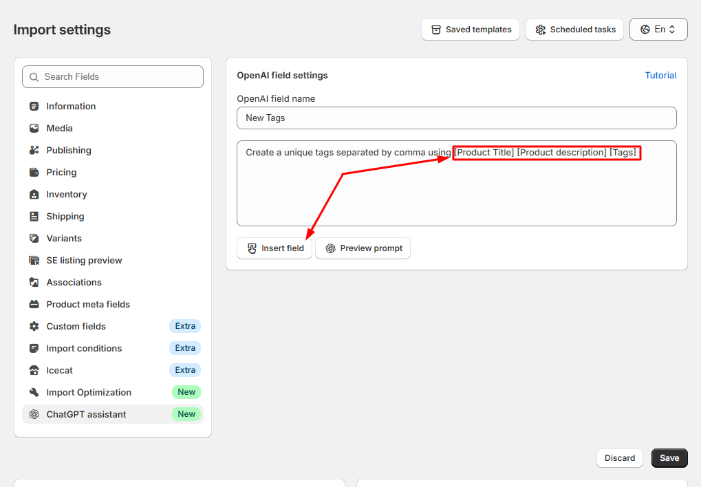 Using Field Shortcodes