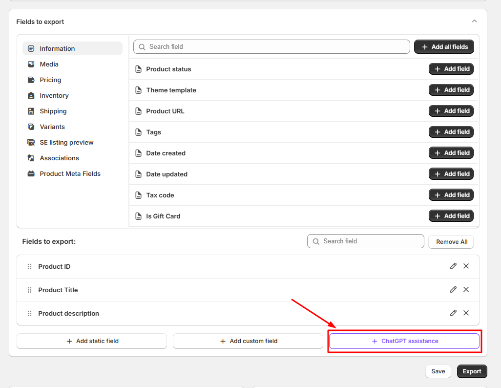 ChatGPT Assistance Button